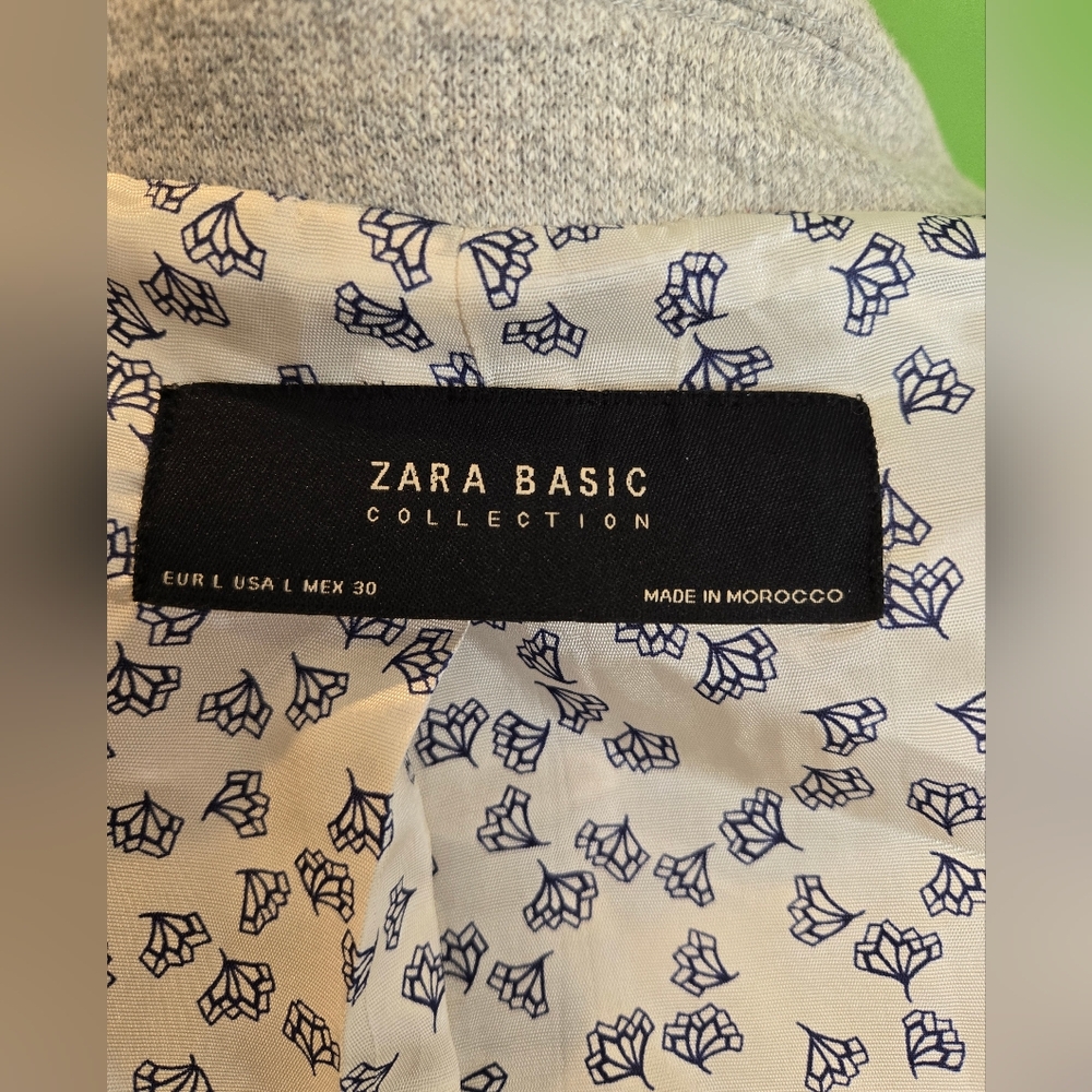Zara Light Gray Blazer With Patterned Lining Size… - image 7